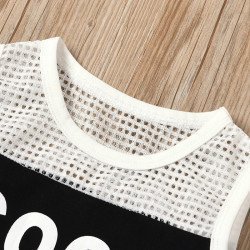 Summer mesh girls sports vest suit 