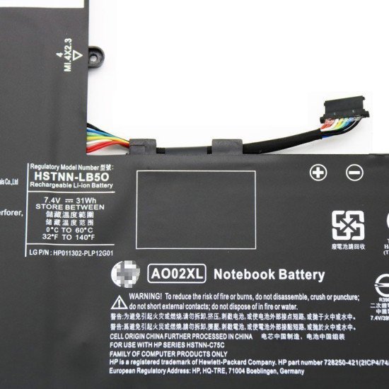 AO02XL Battery For Hp ElitePad 1000 G2 HSTNN-LB5O HSTNN-C75C