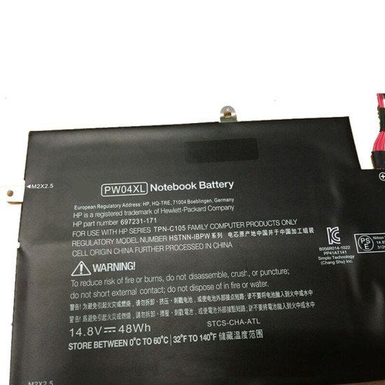 PW04XL Battery For Hp TouchSmart 15-4000eg HSTNN-IBPW